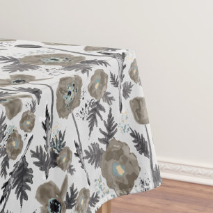 Poppies Watercolor Floral Decor Tablecloth