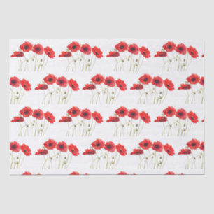 Poppies watercolor red flowers floral wildflowers tissue paper
