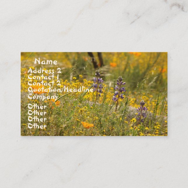Poppies Wildflowers Business Card (Front)
