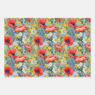 Poppies wrapping paper