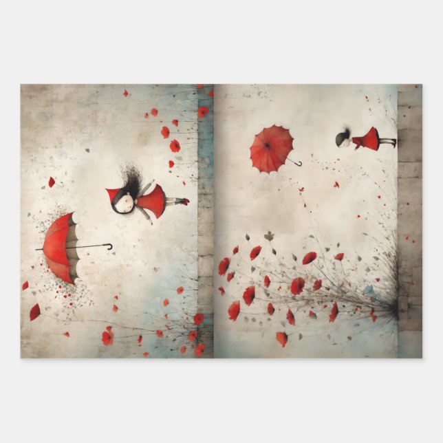 Poppies Wrapping Paper Sheet (Front)