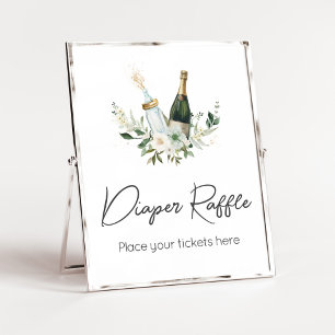 Poppin' Baby Bottles Baby Shower Diaper Raffle Poster