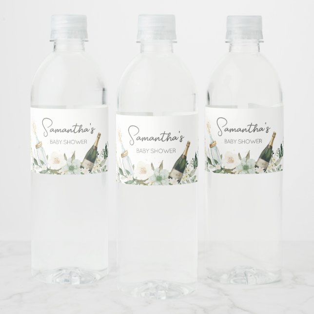 Poppin' Baby Bottles Baby Shower Water Bottle Label (Bottles)