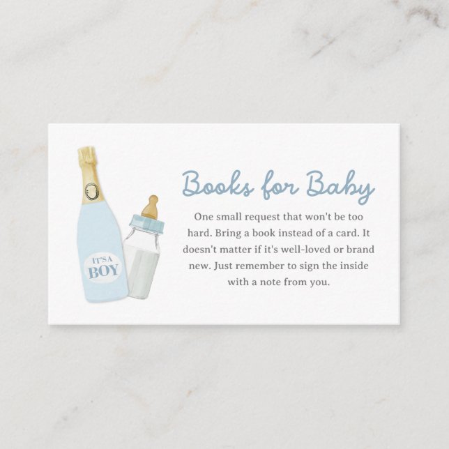 Poppin' Bottles Boy Blue Books For Baby Enclosure Card (Front)