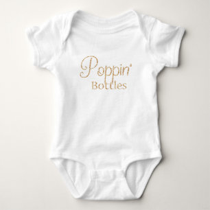 Poppin Bottles in Gold Glitter Baby Bodysuit