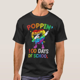 Poppin Dabbing Heart 100 Days Of School Teacher St T-Shirt
