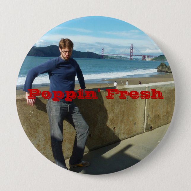 Poppin' Fresh 4 Inch Round Button (Front)