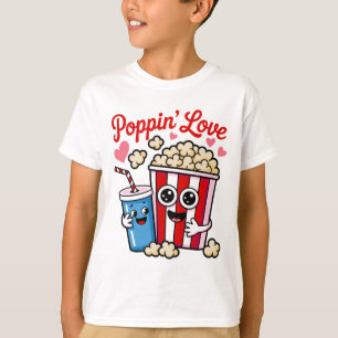 Poppin' Love Popcorn Soda Drink Cute Food Couple T-Shirt