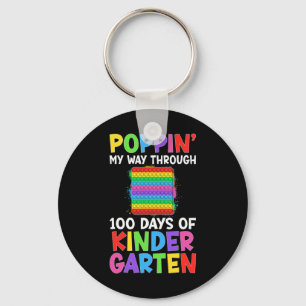 Poppin My Way Through 100 Days Of Kindergarten Stu Keychain