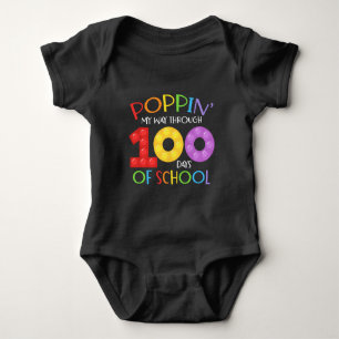Poppin my way through 100 days of school baby bodysuit