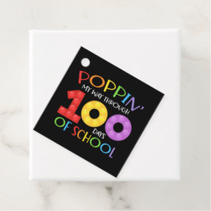 Poppin my way through 100 days of school favour tags