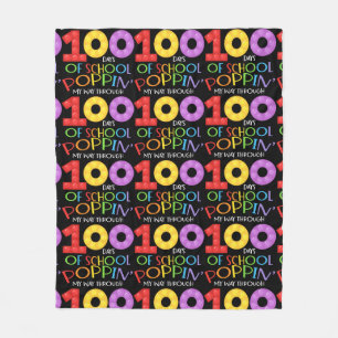 Poppin my way through 100 days of school fleece blanket