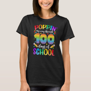 Poppin My Way Through 100 Days of School Kids Boys T-Shirt