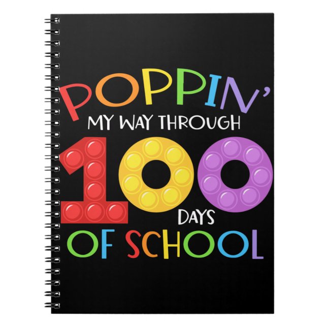 Poppin my way through 100 days of school notebook (Front)