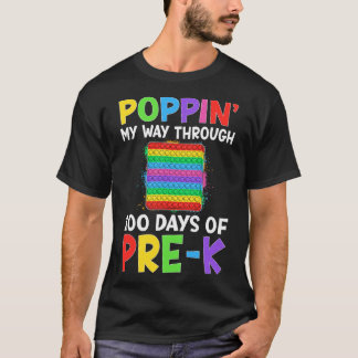 Poppin My Way Through 100 Days Of School Pre-k Boy T-Shirt