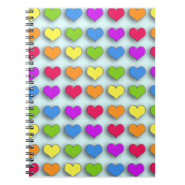 Poppin Retro Hearts Notebook (Front)