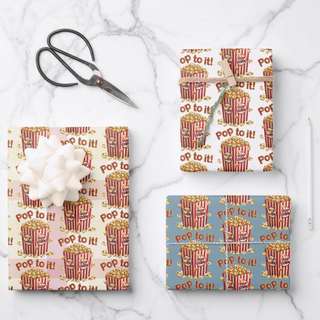 Poppin' with Style - "Pop to it!" Wrapping Paper Sheet (Front)