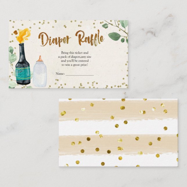 Popping Bottles Diaper Raffle  Enclosure Card (Front/Back)