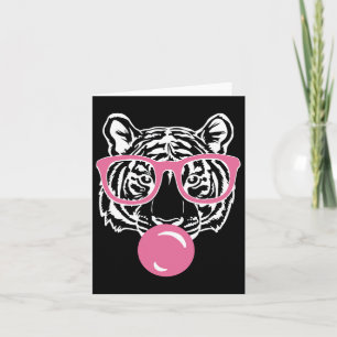 Popping Bubble Gum Tiger Smart Pink Gles Cat And T Card