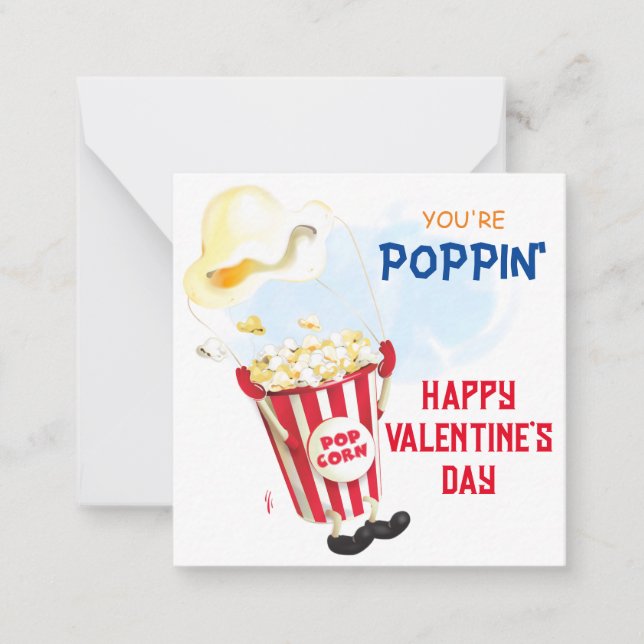 Popping By Popcorn Valentine Card (Front)