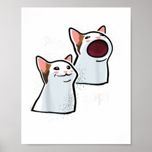 Popping Cat Meme Pop Cat funny PopCat  Poster