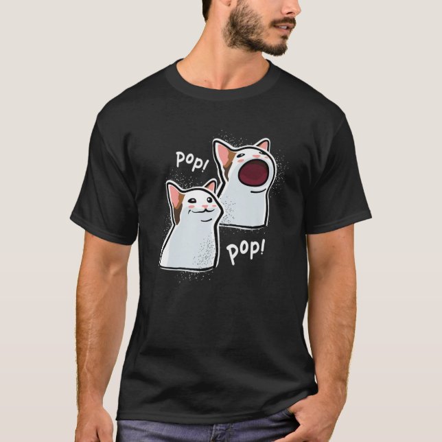Popping Cat Meme Pop Cat Popcat T-Shirt (Front)