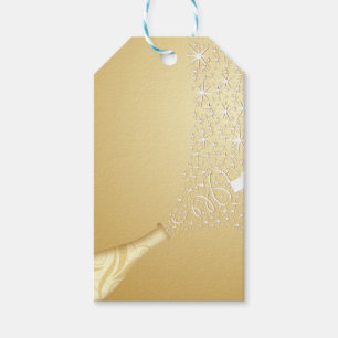 Popping Champagne  in Gold Gift Tags