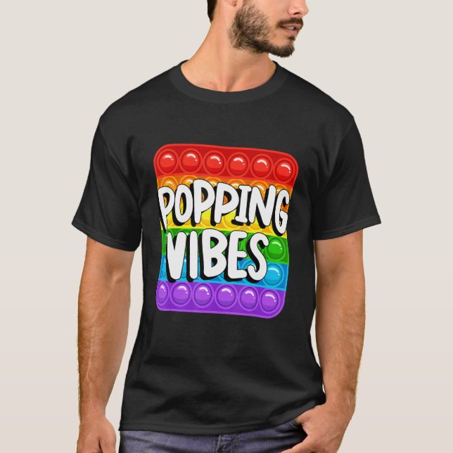 Popping Vibes Cool Game Board Fidget Pop It T-Shirt (Front)