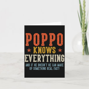 Poppo knows everything father's day retro vintage card