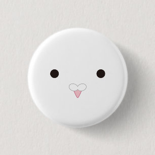 Poppo-san (White) - Coo! (white) 1 Inch Round Button