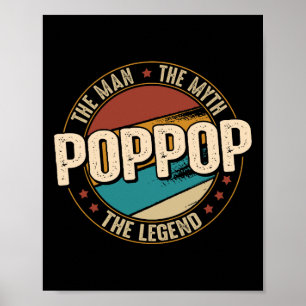 Poppop Man Myth Legend Funny Fathers Day Poppop Poster