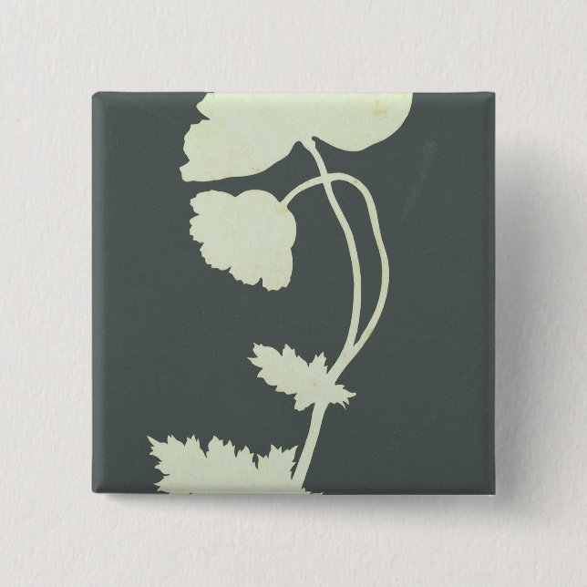 Poppy 2 Inch Square Button (Front)