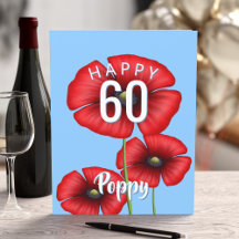 Poppy 60 Custom Milestone Birthday Card