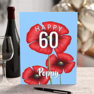 Poppy 60 Custom Milestone Birthday Card