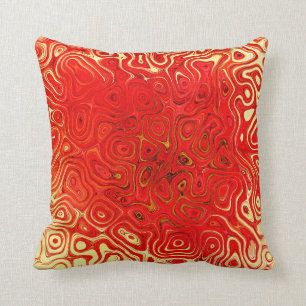 Poppy Abstract Throw Pillow