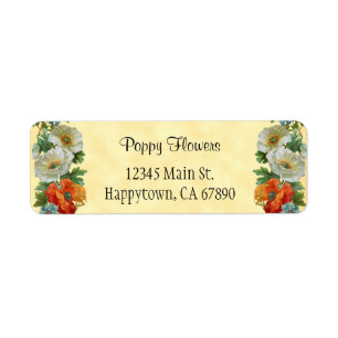 Poppy and Cornflowers Custom Floral Address Labels