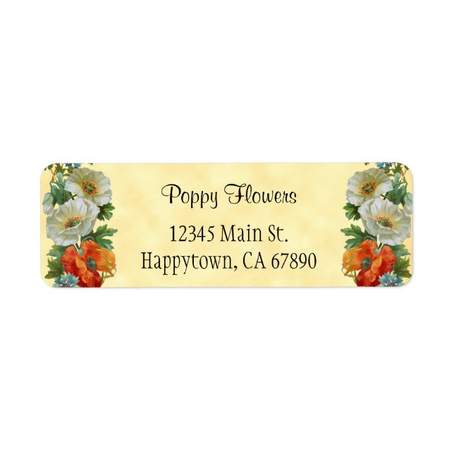 Poppy and Cornflowers Custom Floral Address Labels (Front)