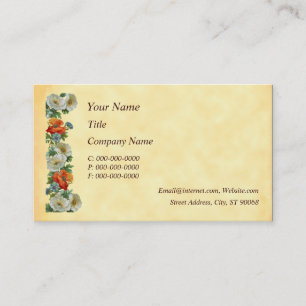 Poppy and Cornflowers Floral Art Business Cards