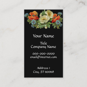 Poppy and Cornflowers Floral Art Business Cards