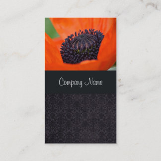 Poppy and Dark Damask Business Card