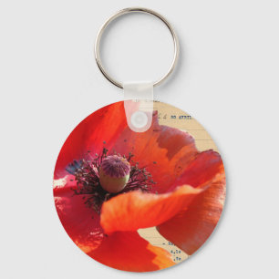 Poppy and Ephemera Digital Art Keychain
