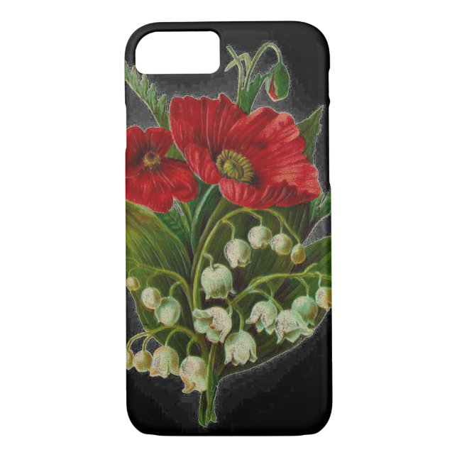 "Poppy and Lily Of The Valley" Cell Phone Case (Back)