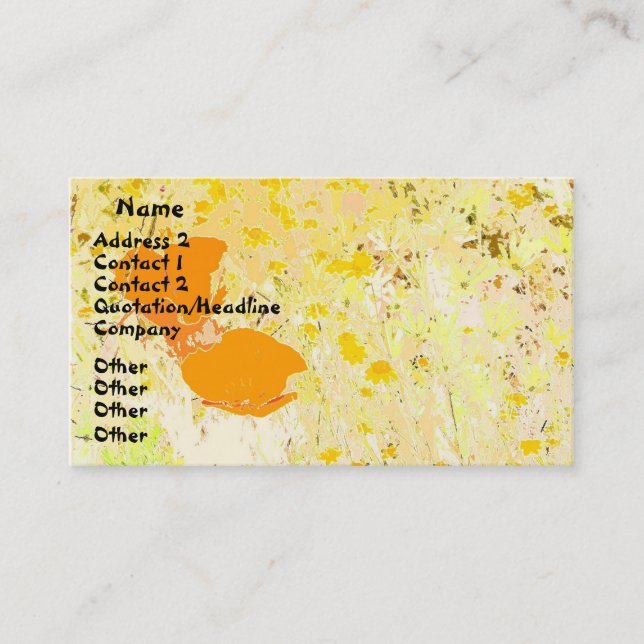 Poppy Art Business Card (Front)