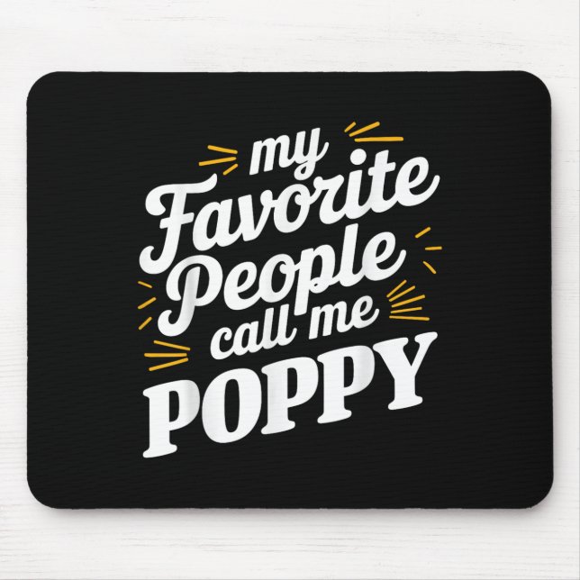 Poppy Art For Grandpa From Grandkids Fathers Day P Mouse Pad (Front)