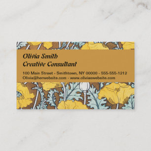 Poppy Art Illustration Flower Nouveau  Business Card
