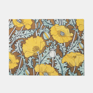 Poppy Art Illustration Flower Nouveau Doormat
