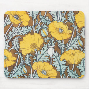 Poppy Art Illustration Flower Nouveau Mouse Pad