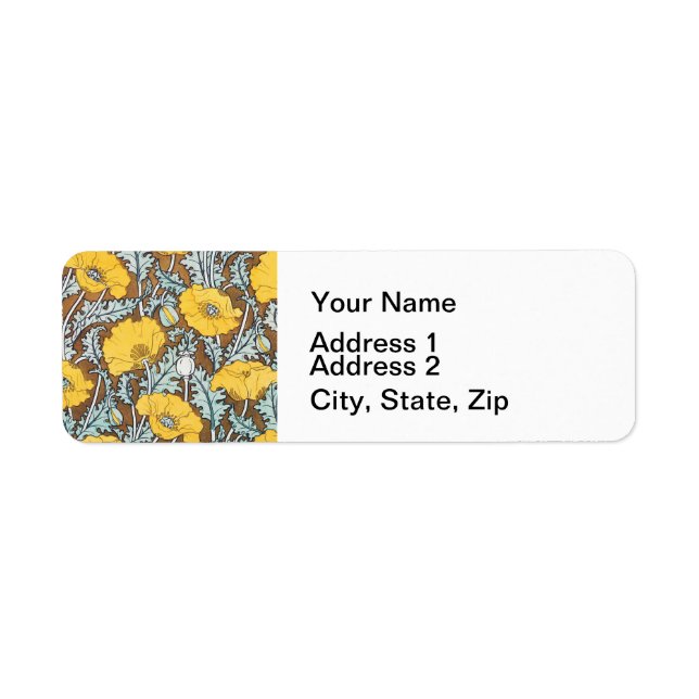 poppy art illustration yellow flower (Front)