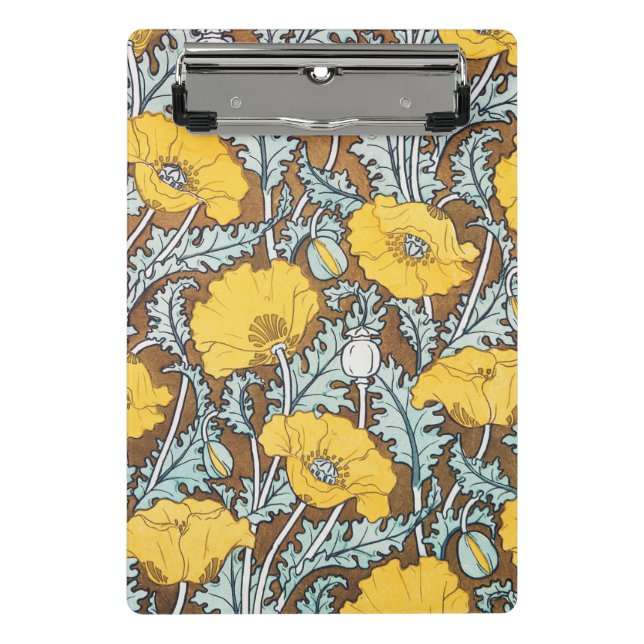 poppy art illustration yellow flower mini clipboard (Front)