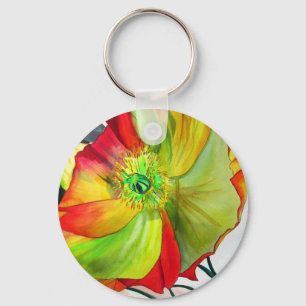 Poppy Art macro poppy Keychain